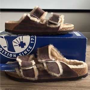 38 Birkenstock Big Buckle Shearling Sandals
